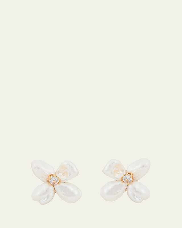 Flower Freshwater Pearl Earrings